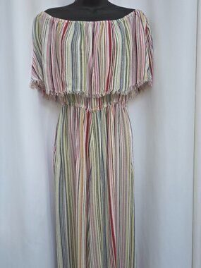 Elan Wide Leg Palazzo Jumpsuit - Stripes - Euro Summer Dockside Gauze Cape Cod